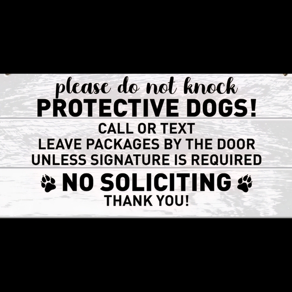 Other - Protective Dogs No Soliciting Sign Vinyl Sticker